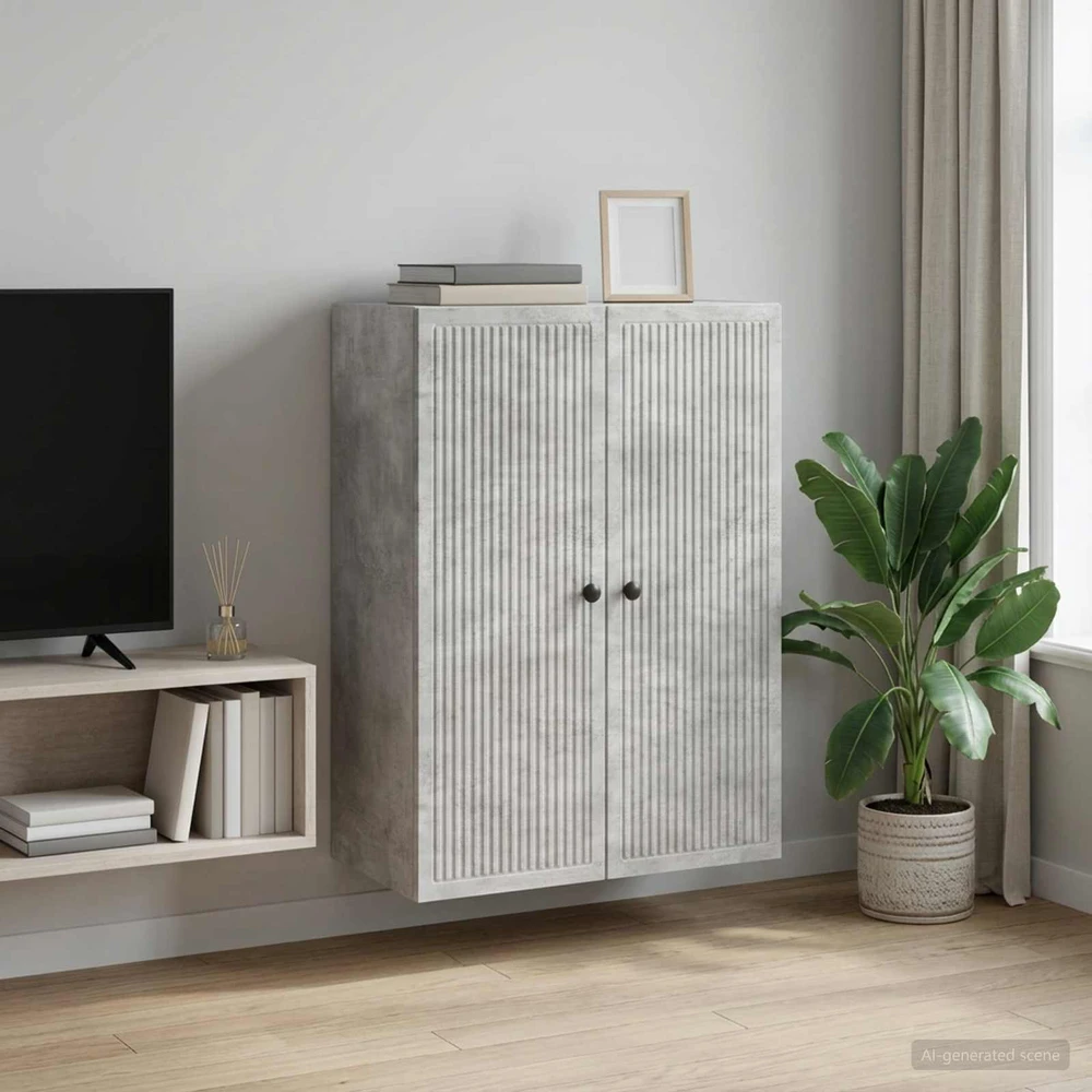 Prie sienos montuojama spinta Betono pilka 66 x 34,5 x 90 cm