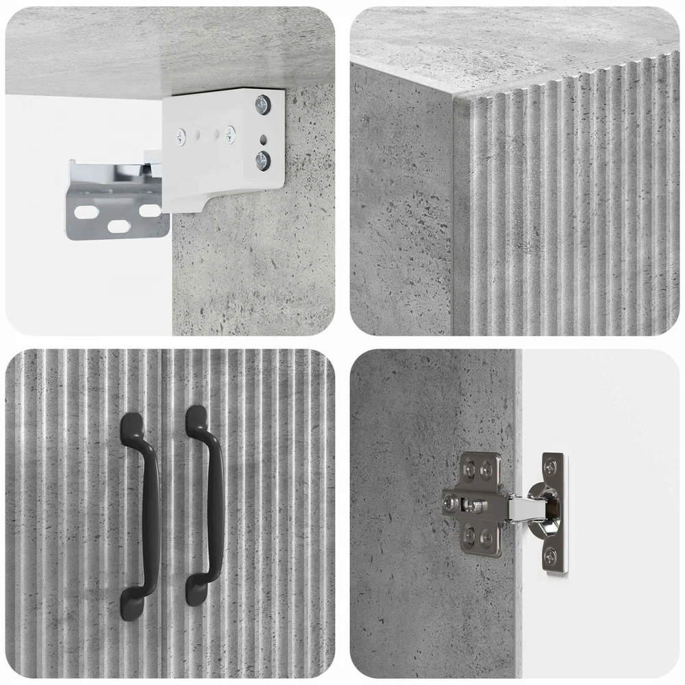 Prie sienos montuojama spinta 66 x 34,5 x 90 cm Betono pilka