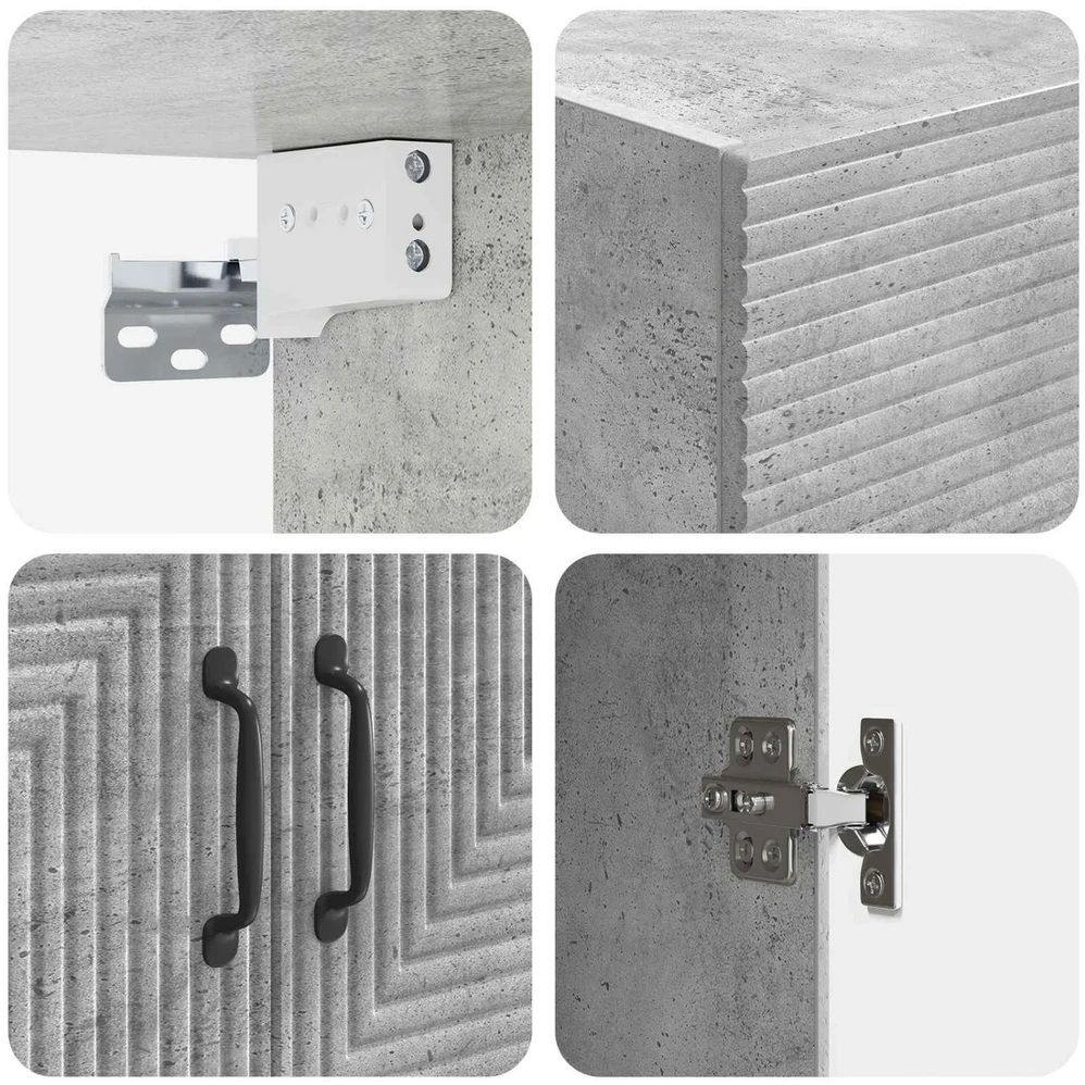 Prie sienos montuojama spinta Betono pilka 66 x 34,5 x 90 cm