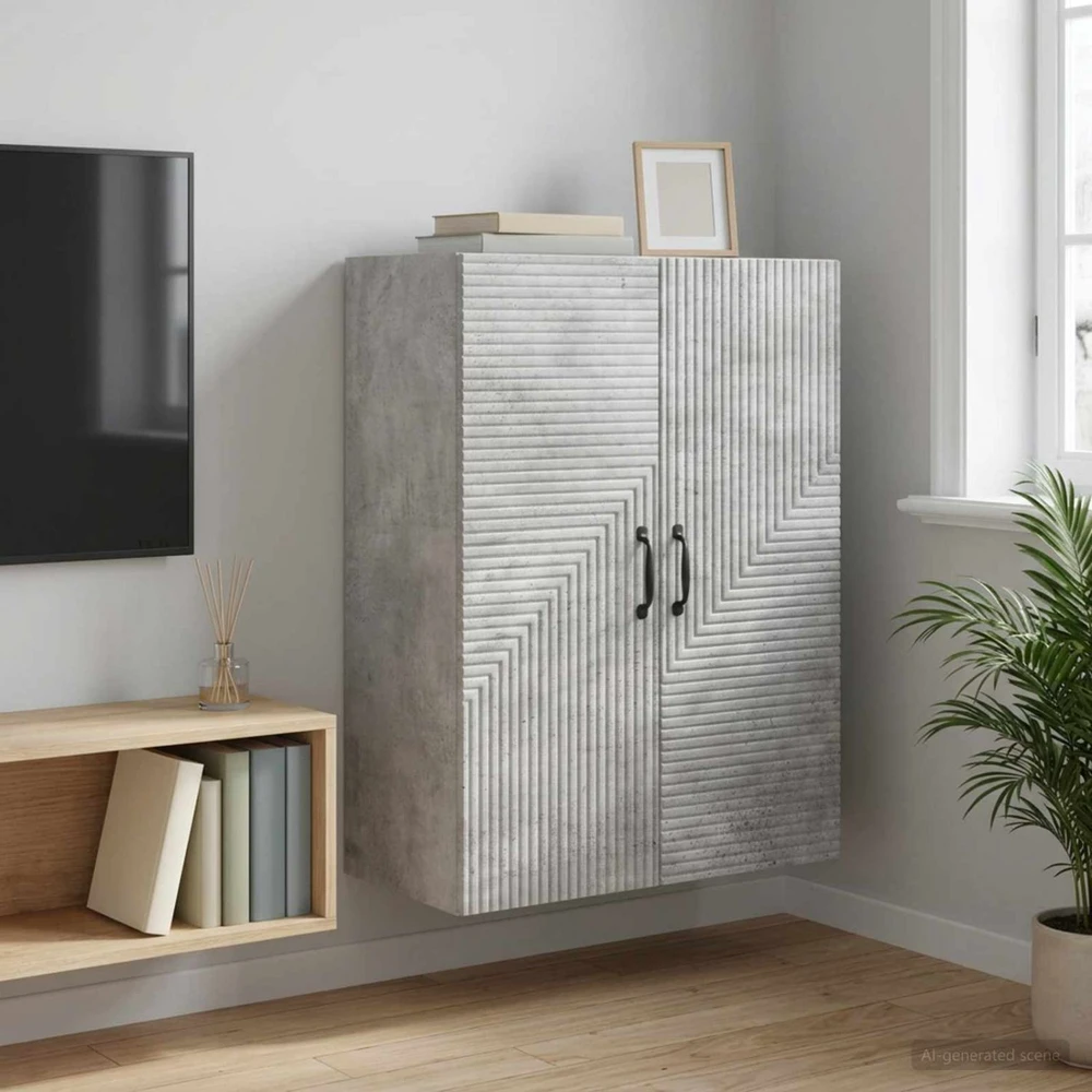 Prie sienos montuojama spinta Betono pilka 66 x 34,5 x 90 cm