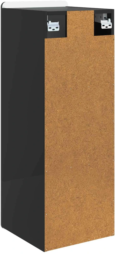 Prie sienos montuojama spinta Juoda 33 x 34,5 x 94 cm