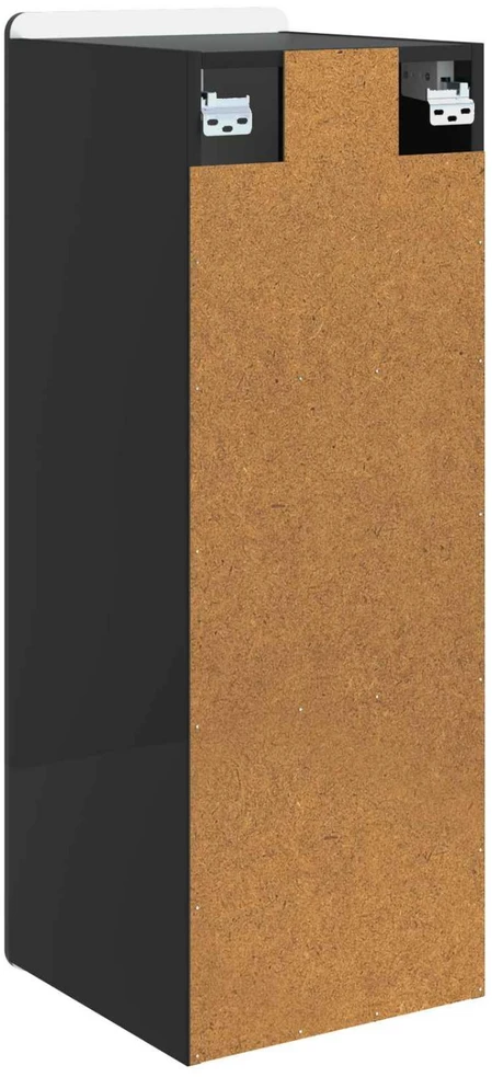 Prie sienos montuojama spinta Juoda 33 x 34,5 x 94 cm