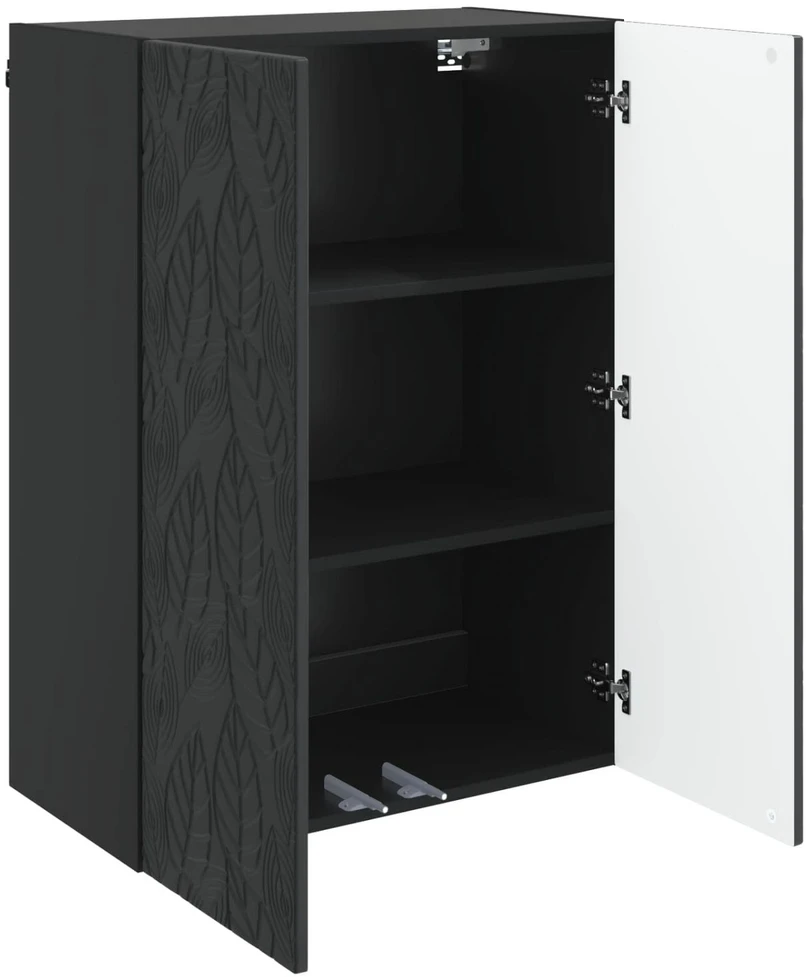 Prie sienos montuojama spinta 66 x 34,5 x 90 cm Juoda