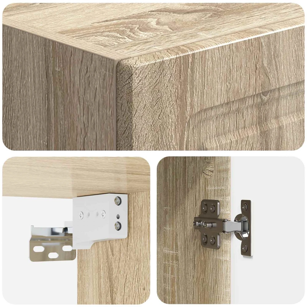 Prie sienos montuojama spinta 33 x 34,5 x 90 cm Sonoma ąžuolas