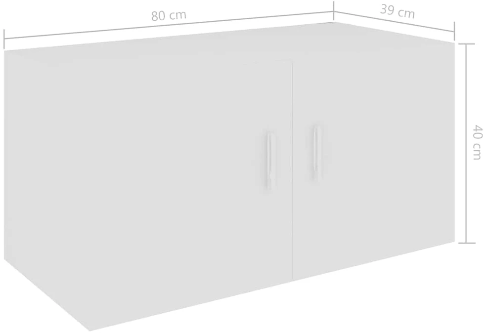 Prie sienos montuojama spintelė, balta, 80x39x40cm, MDP