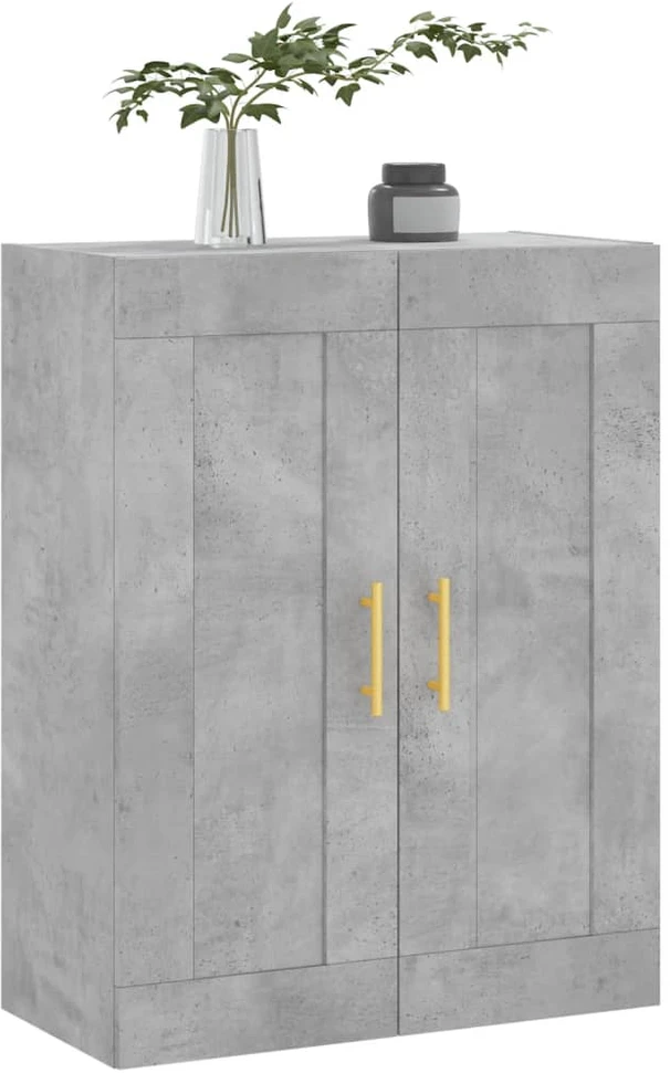 Prie sienos montuojama spintelė, betono, 69,5x34x90cm, mediena