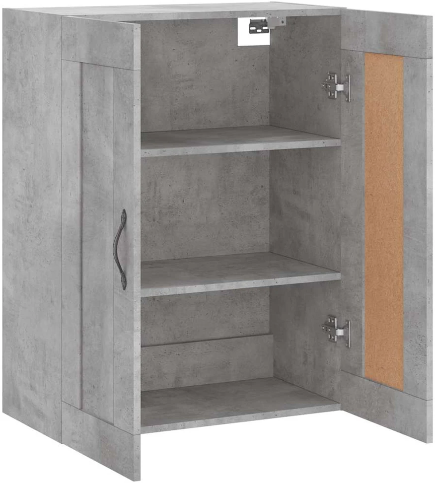 Prie sienos montuojama spintelė, betono, 69,5x34x90cm, mediena