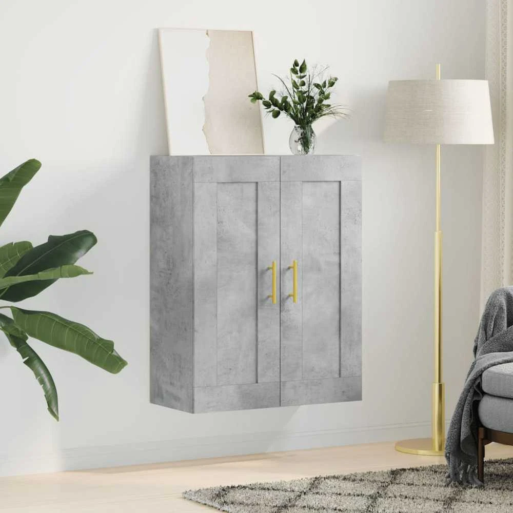 Prie sienos montuojama spintelė, betono, 69,5x34x90cm, mediena