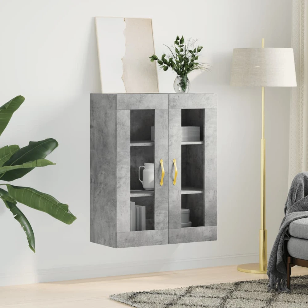 Prie sienos montuojama spintelė, betono pilka, 69,5x34x90cm