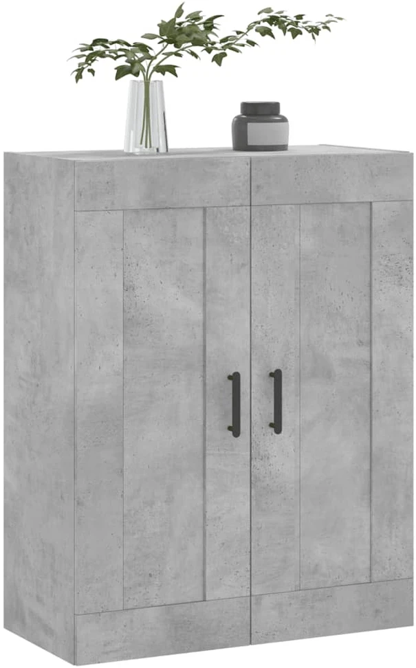 Prie sienos montuojama spintelė, betono, 69,5x34x90cm, mediena