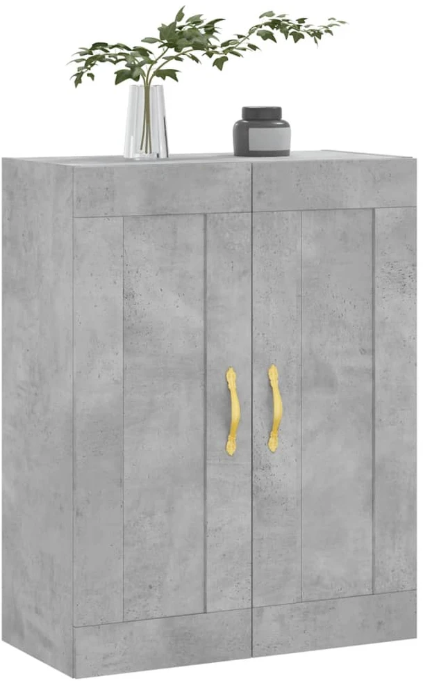 Prie sienos montuojama spintelė, betono, 69,5x34x90cm, mediena