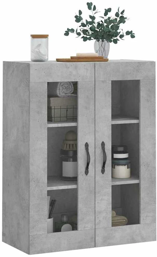 Prie sienos montuojama spintelė, betono, 69,5x34x90cm, mediena
