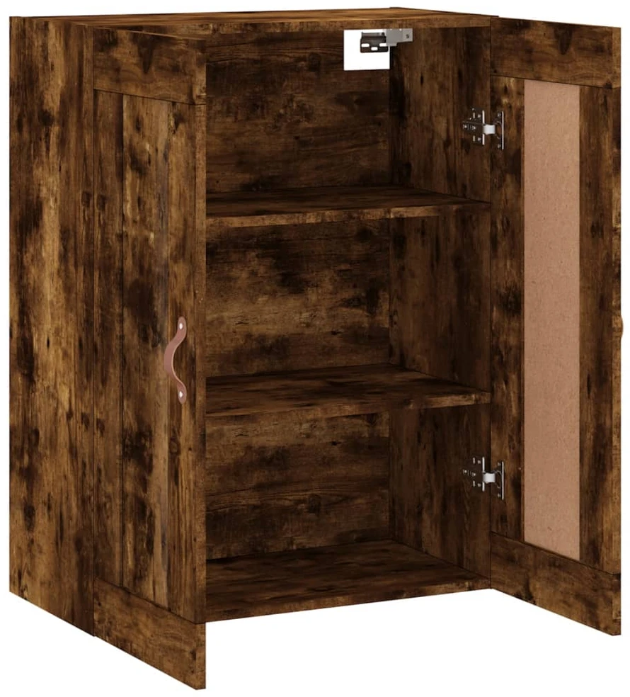 Prie sienos montuojama spintelė, dūminė, 69,5x34x90cm, mediena