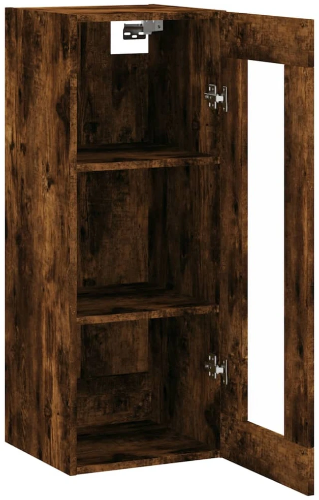 Prie sienos montuojama spintelė, dūminio ąžuolo, 34,5x34x90cm