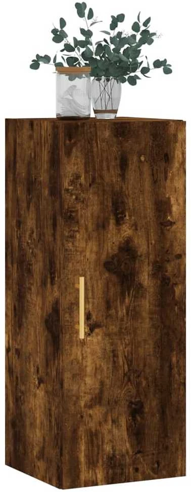 Prie sienos montuojama spintelė, dūminio ąžuolo, 34,5x34x90cm