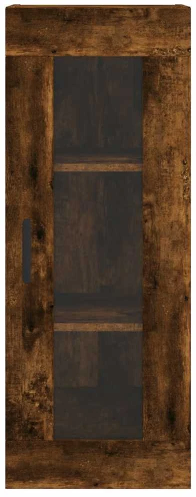 Prie sienos montuojama spintelė, dūminio ąžuolo, 34,5x34x90cm