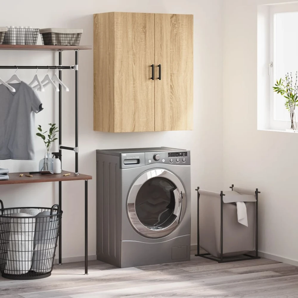 Prie sienos montuojama spintelė, sonoma ąžuolo, 69,5x34x90cm