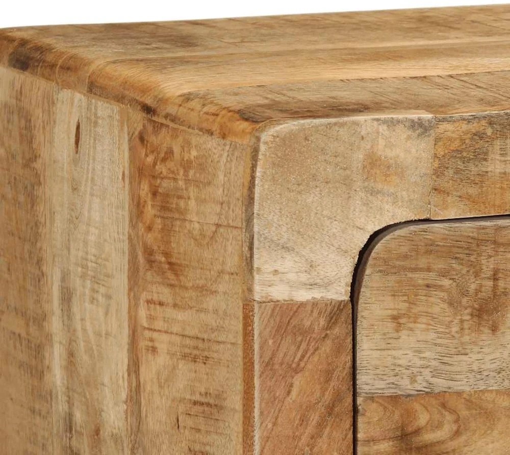 Prie sienos montuojama televizoriaus spintelė, 100x32x25 cm, masyvi mango mediena