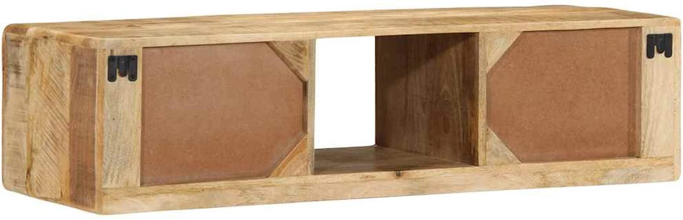 Prie sienos montuojama televizoriaus spintelė, 100x32x25 cm, masyvi mango mediena