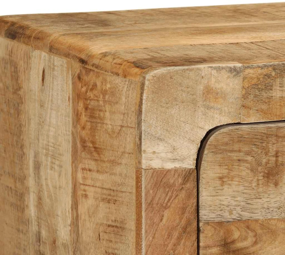 Prie sienos montuojama televizoriaus spintelė, 100x32x25 cm, masyvi mango mediena
