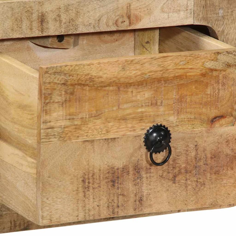 Prie sienos montuojama televizoriaus spintelė, 100x32x25 cm, masyvi mango mediena