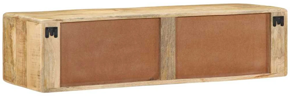 Prie sienos montuojama televizoriaus spintelė, 100x32x25 cm, masyvi mango mediena