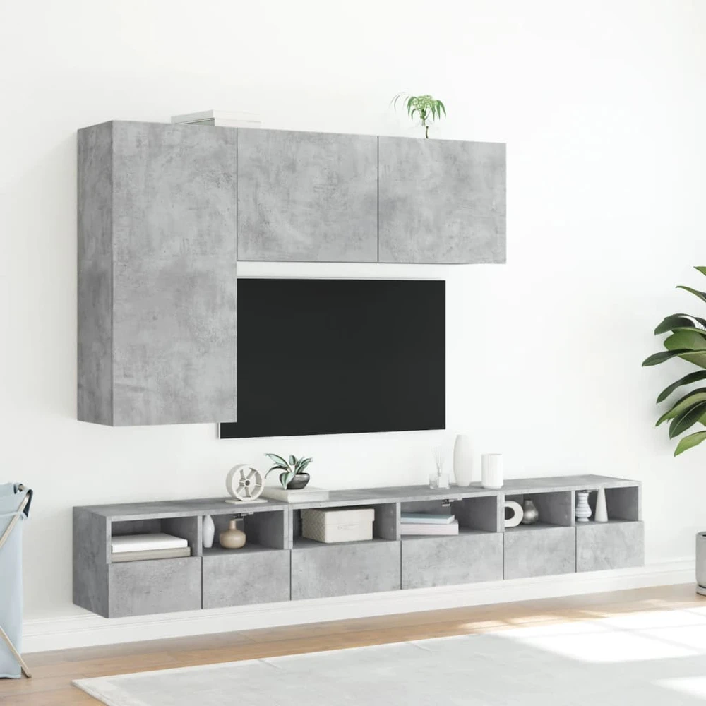 TV staliukas Prie sienos montuojama TV spintelė, betono pilka, 100x30x41cm
