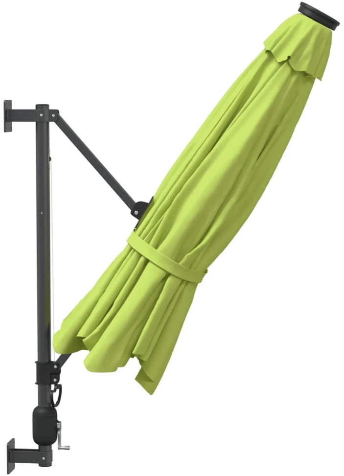 Prie sienos montuojamas skėtis, obuolio žalias, 290cm