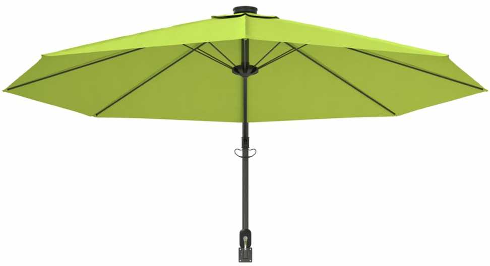 Prie sienos montuojamas skėtis su LED, obuolio žalias, 290cm