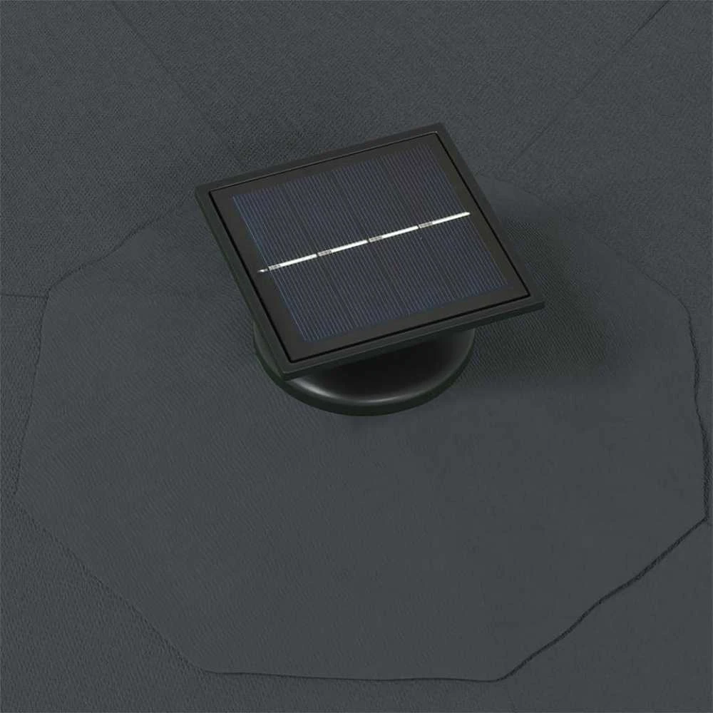 Prie sienos montuojamas sodo skėtis su LED, antracito, 300cm