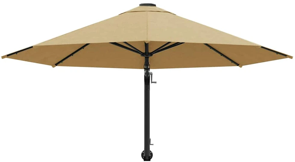 Prie sienos montuojamas skėtis su stulpu, taupe, 300cm