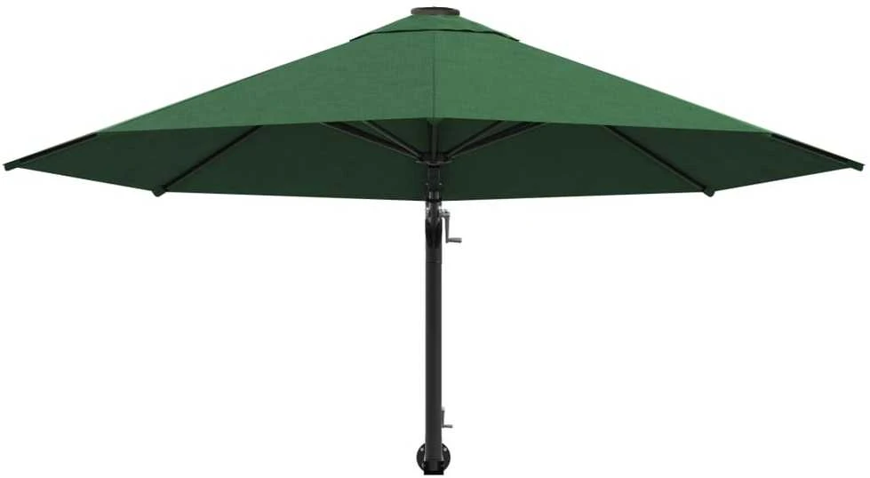 Prie sienos montuojamas skėtis su stulpu, žalias, 300cm