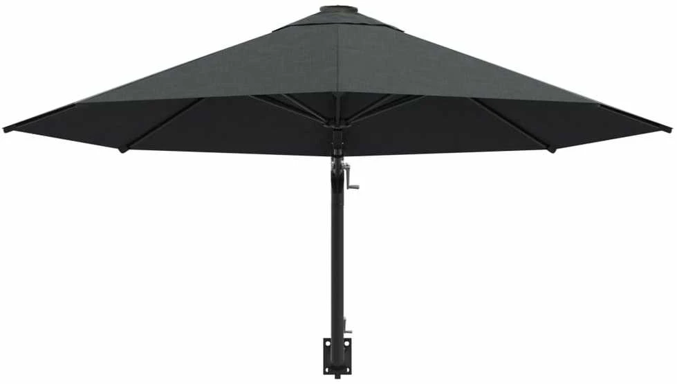 Prie sienos montuojamas skėtis su stulpu, antracito, 300cm