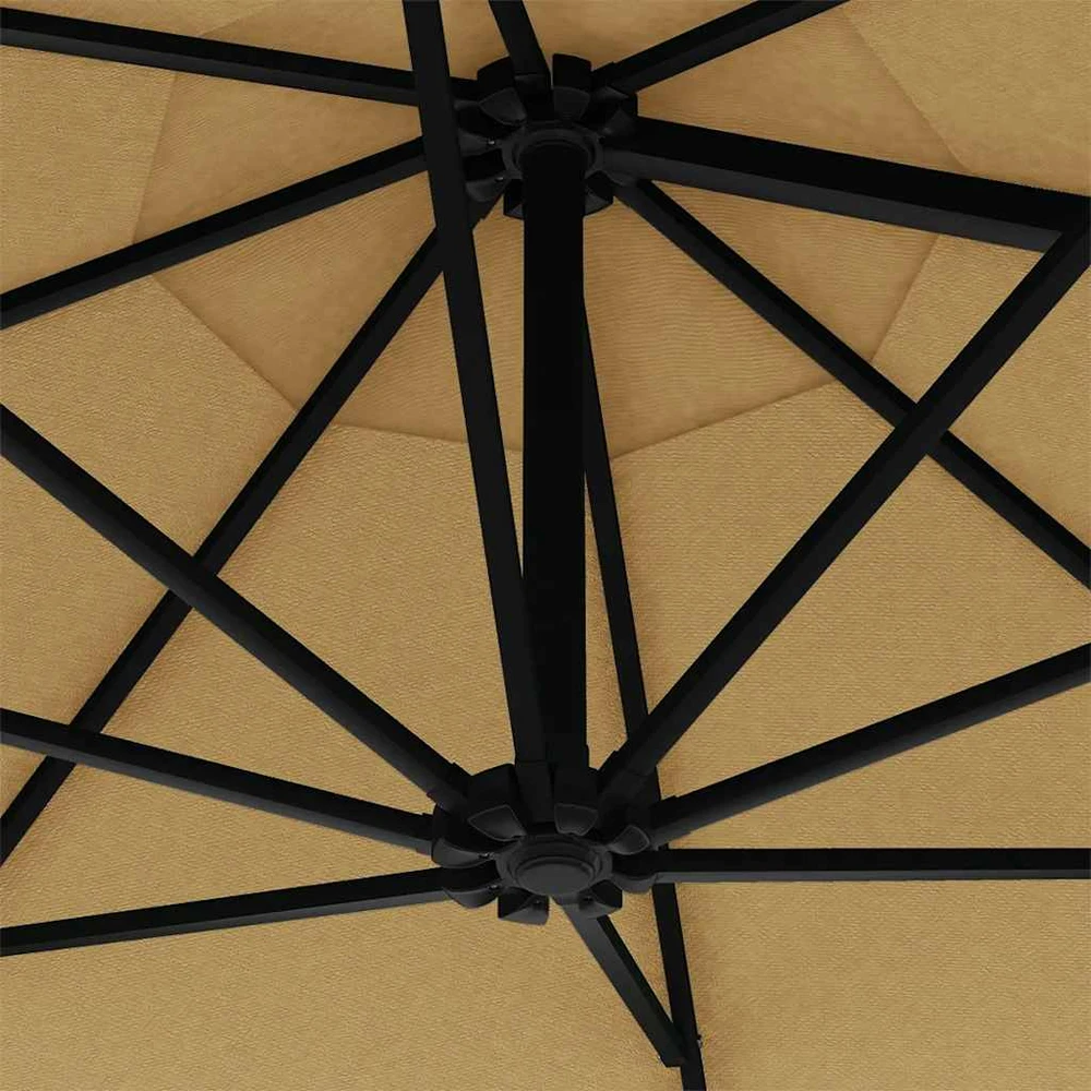 Prie sienos montuojamas skėtis su stulpu, taupe, 300cm