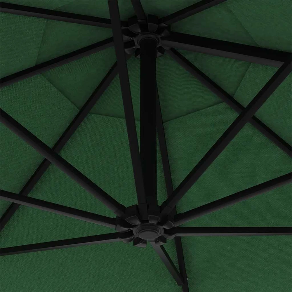 Prie sienos montuojamas skėtis su stulpu, žalias, 300cm