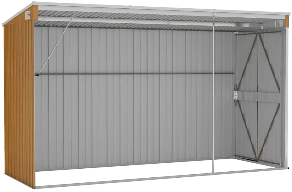 Sodo pašiūrė, ruda, 118x288x178cm, galvanizuotas plienas