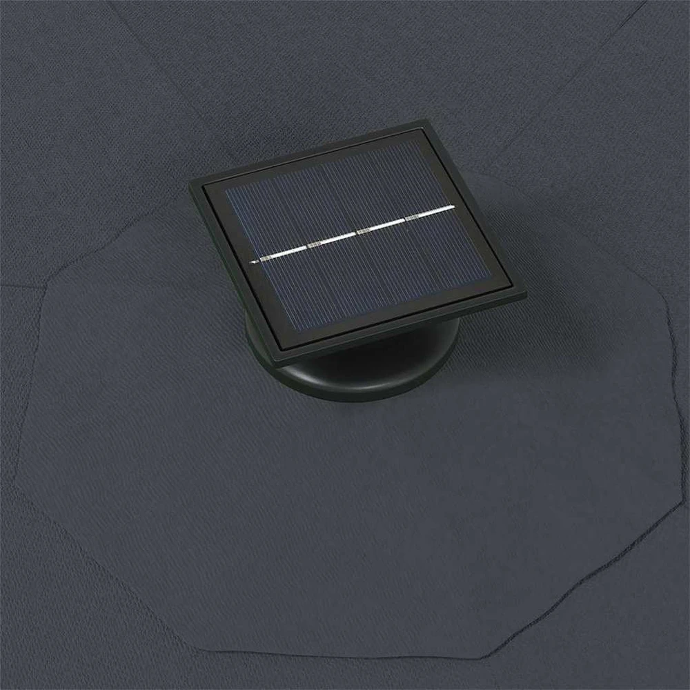 Prie sienos montuojamas sodo skėtis su LED, antracito, 300cm
