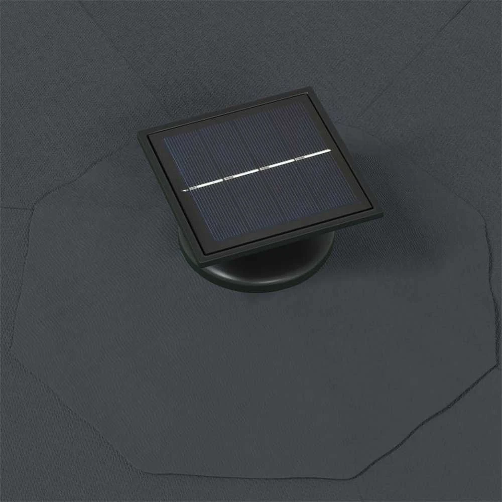 Prie sienos montuojamas sodo skėtis su LED, antracito, 300cm