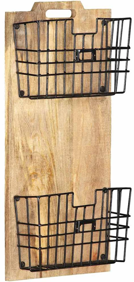 Prie sienos montuojamas stovas žurnalams, 33x10x67cm, mango