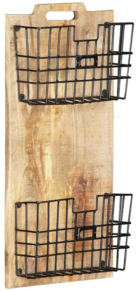 Prie sienos montuojamas stovas žurnalams, 33x10x67cm, mango