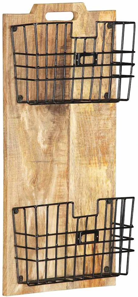 Prie sienos montuojamas stovas žurnalams, 33x10x67cm, mango