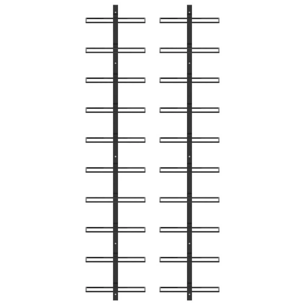 Prie sienos montuojami vyno laikikliai, 2vnt., juodi, metalas
