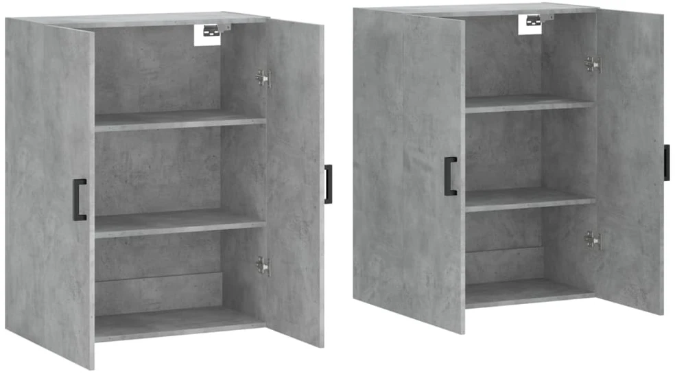 Prie sienos montuojamos spintelės, 2vnt., betono, 69,5x34x90cm