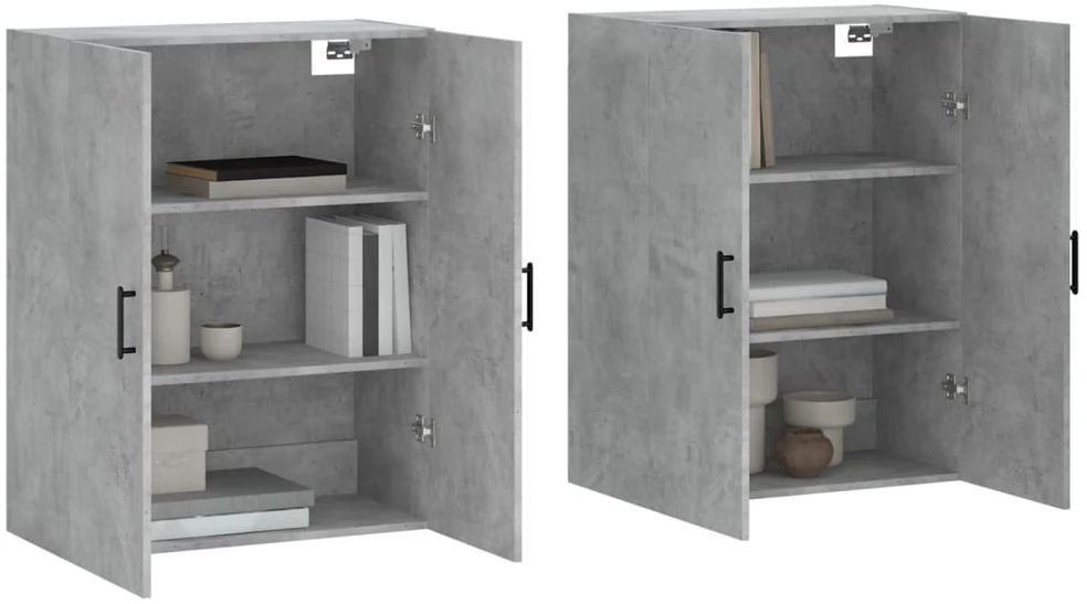 Prie sienos montuojamos spintelės, 2vnt., betono, 69,5x34x90cm