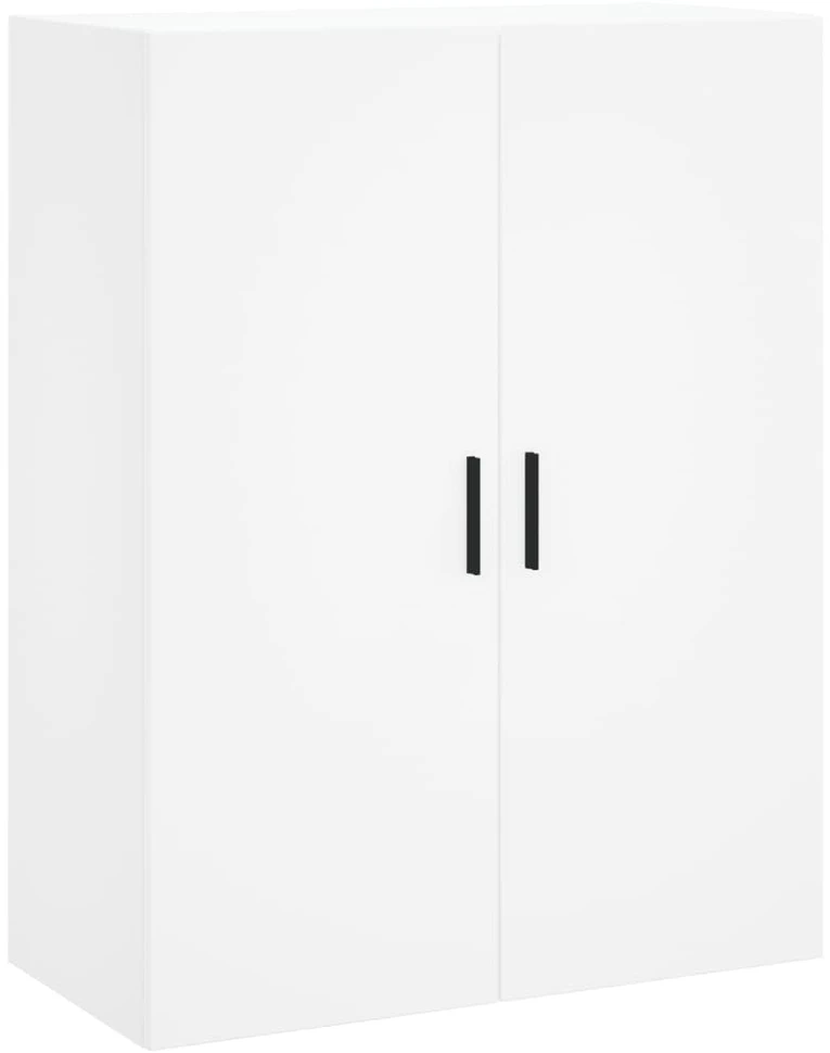 Prie sienos montuojamos spintelės, 2vnt., baltos, 69,5x34x90cm