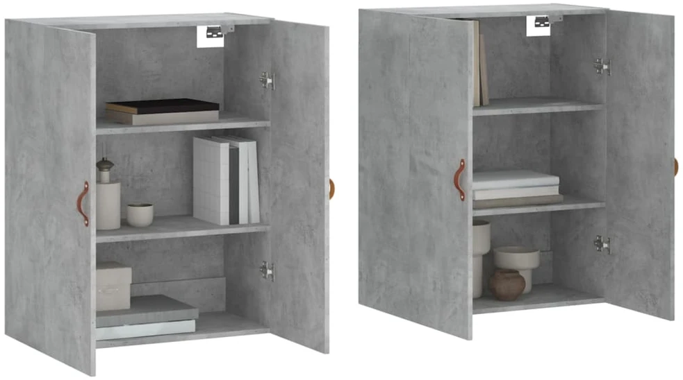 Prie sienos montuojamos spintelės, 2vnt., betono, 69,5x34x90cm