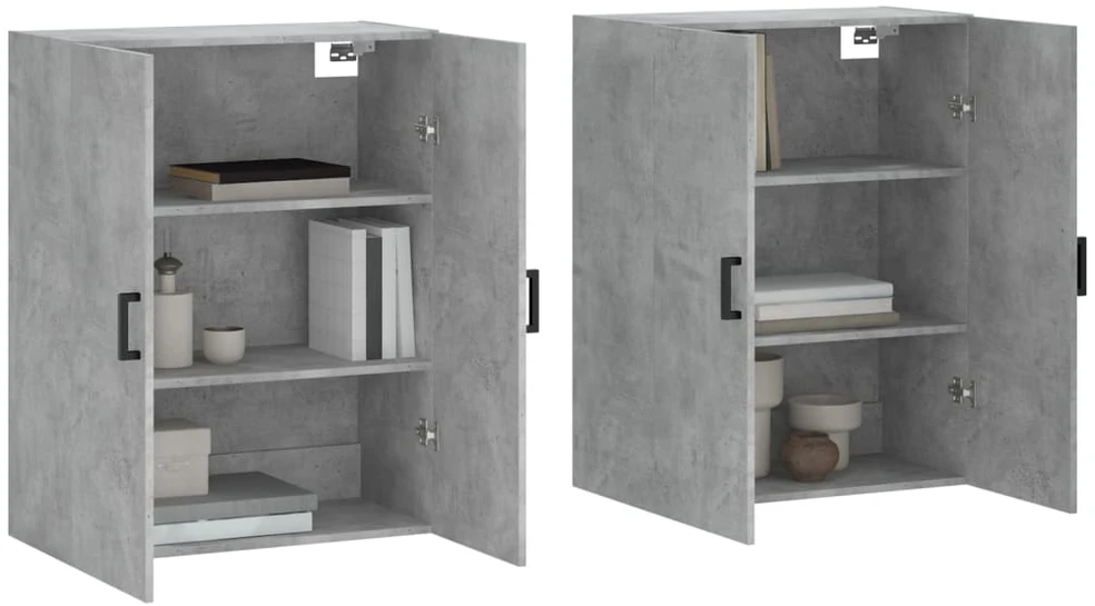 Prie sienos montuojamos spintelės, 2vnt., betono, 69,5x34x90cm