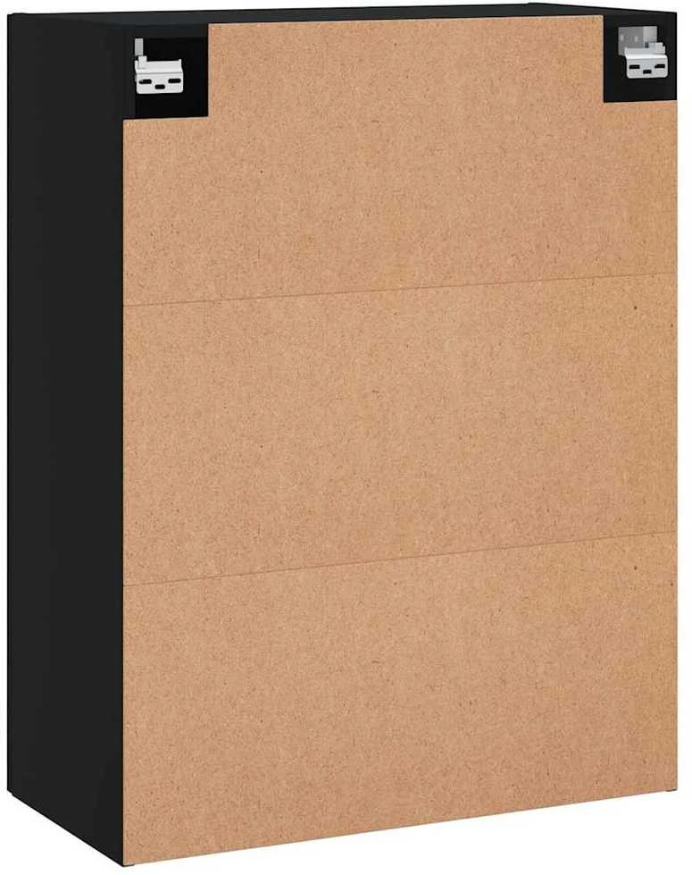 Prie sienos montuojamos spintelės, 2vnt., juodos, 69,5x34x90cm
