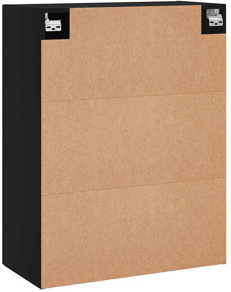 Prie sienos montuojamos spintelės, 2vnt., juodos, 69,5x34x90cm