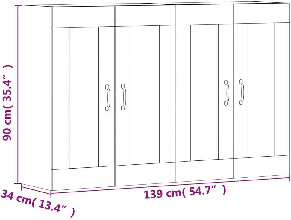 Prie sienos montuojamos spintelės, 2vnt., baltos, mediena